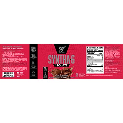 Bsn Syntha-6 Isolate Protein Powder, Whey Protein Isolate, Milk