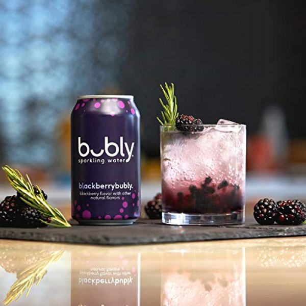 Bubly Sparkling Water, Blackberry, 12 fl Oz. cans 18 pack