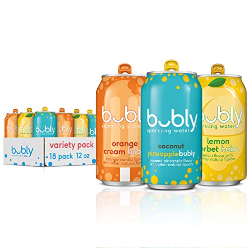 bubly Sparkling Water, Citrus Variety Pack, 12oz Cans 18 Pack,...