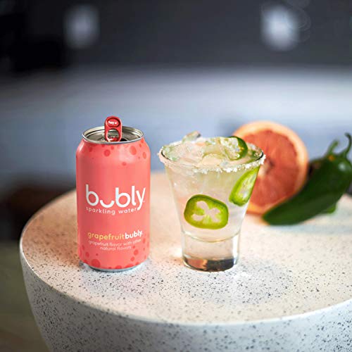 Bubly Sparkling Water, Grapefruit, 12 Fluid Ounces Cans, 18 Pack