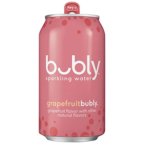 Bubly Sparkling Water, Grapefruit, 12 Fluid Ounces Cans, 18 Pack