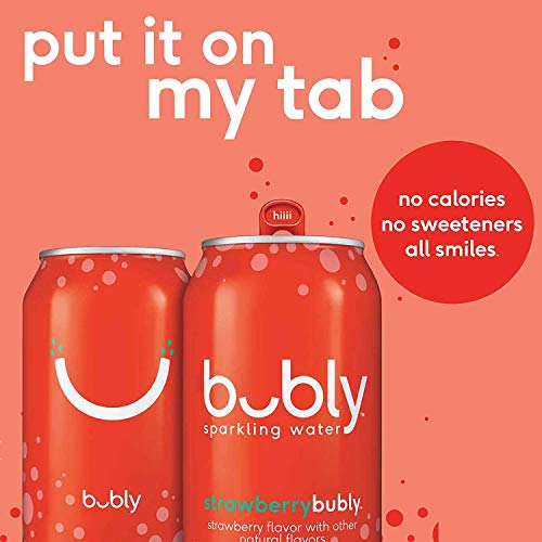 Bubly Sparkling Water, Strawberry, 12 Fl Oz Cans 18 Pack