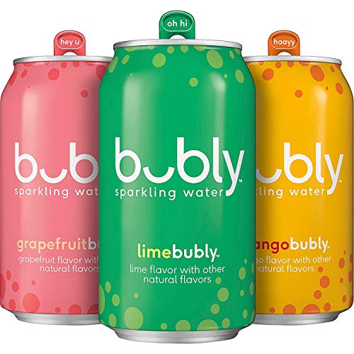 Bubly Sparkling Water, Tropical Thrill Variety Pack, 12 Fl Oz Ca
