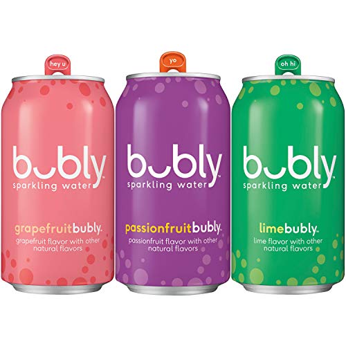 Bubly Sparkling Water, Variety Pack Cans, Passionfruit Bliss, 3F