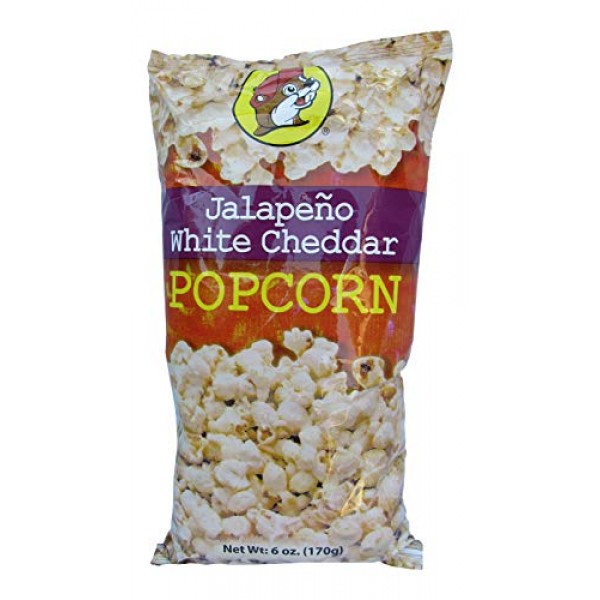 Buc-ees Gourmet Jalapeno White Cheddar Popcorn, One 6 Ounce Bag