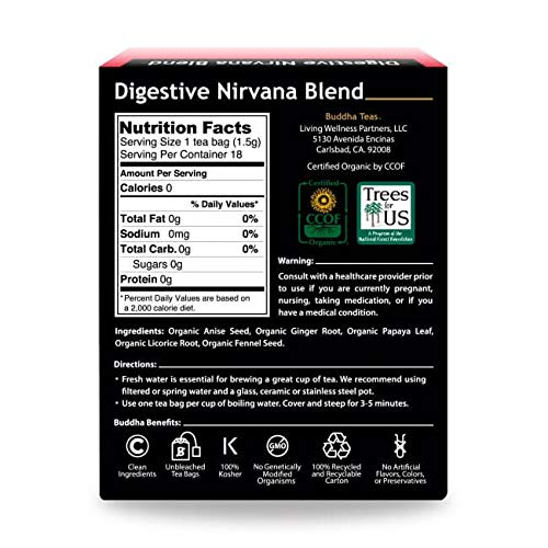 Buddha Teas Natural Digestive Nirvana Blend Tea Pack of 2 With...