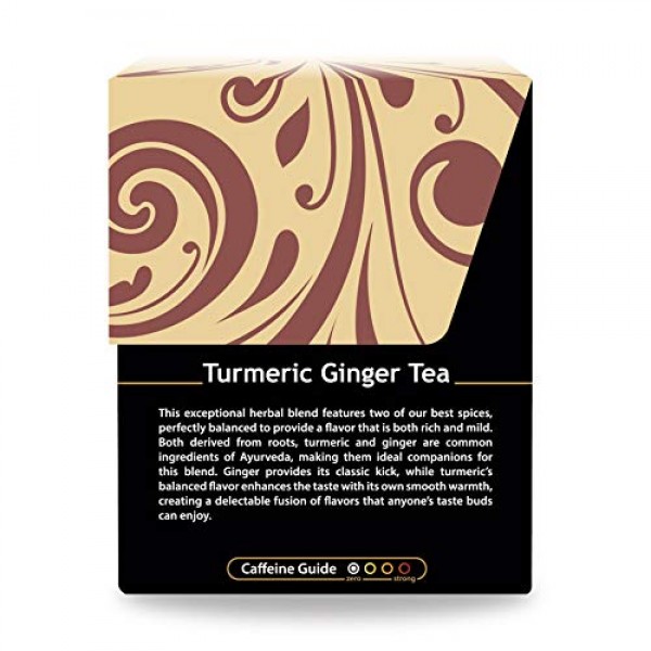 Buddha Teas Organic Turmeric Ginger Black Pepper Tea, 18 Bleach