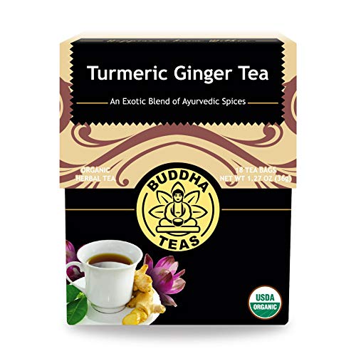 Buddha Teas Organic Turmeric Ginger Black Pepper Tea, 18 Bleach