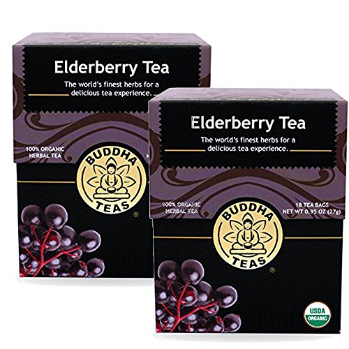 Elderberry Tea - Organic Herbs - 2 Pack 36 Bleach Free Tea Bags