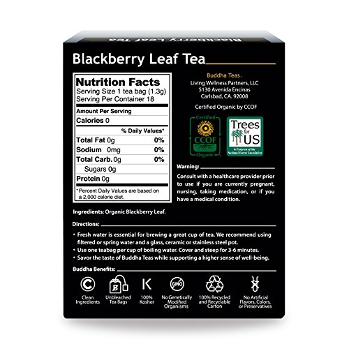 Organic Blackberry Leaf Tea - Kosher, Caffeine-Free, Gmo-Free -