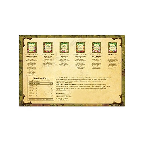 Buddhas Herbs Premium Herbal Fruit Tea Sampler - Antioxidant Su