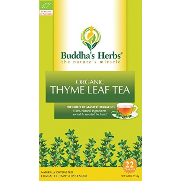 Buddhas Herbs Premium Organic Thyme Leaf Tea, 44 Tea Bags Pack...