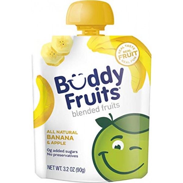 Buddy Fruits Pure Blended Fruit To Go Apple and Banana Applesauc...