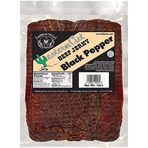 Buffalo Bills 18Oz Black Pepper Western Cut Big Slab Beef Jerky
