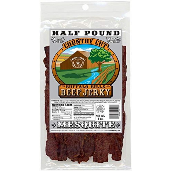 Buffalo Bills 8oz Mesquite Country Cut Beef Jerky Pack moist & ...