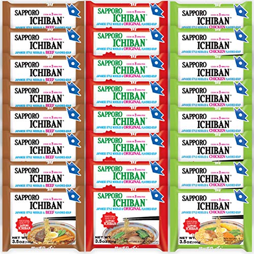 Sapporo Ichiban Variety Flavors Mix Packs Instant Ramen, Origina
