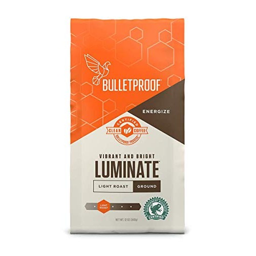  Bulletproof Luminate Ground Coffee, Premium Light Roast Gourmet