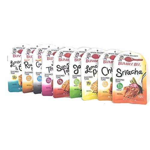 Bumble Bee Seasoned Tuna Variety Pack With Spoon ~ Pack Of 9