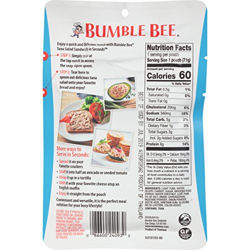Bumble Bee Sandwich In Seconds Tuna Salad, 2.5 Ounce Pouches Pa