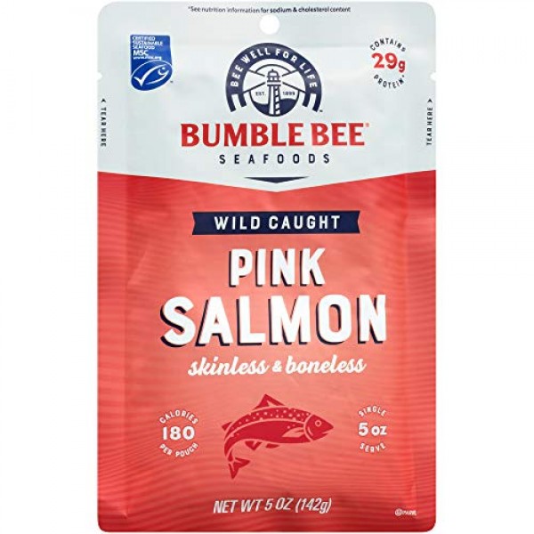 BUMBLE BEE Premium Skinless & Boneless Wild Pink Salmon, Ready t...