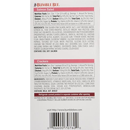 Bumble Bee Snack On The Run! Salmon Salad With Crackers Kit, 3.5