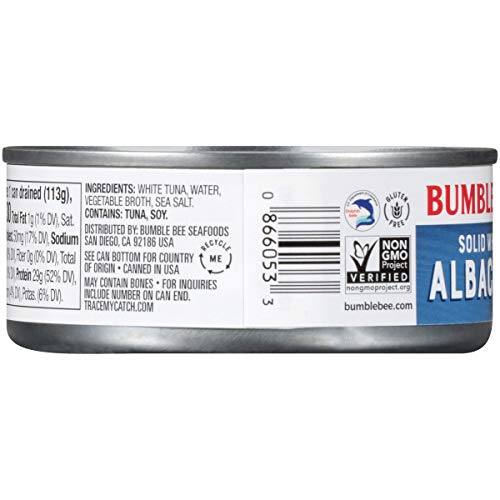Bumble Bee Solid White Albacore Tuna Fish In Water, Canned Tuna