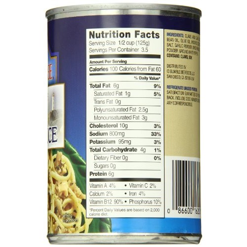 Snows By Bumble Bee Italian Style White Clam Sauce, Gluten Free