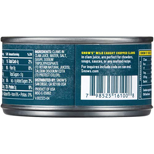 Snows Clam Chopped, 6.5-Ounce Cans Pack Of 12