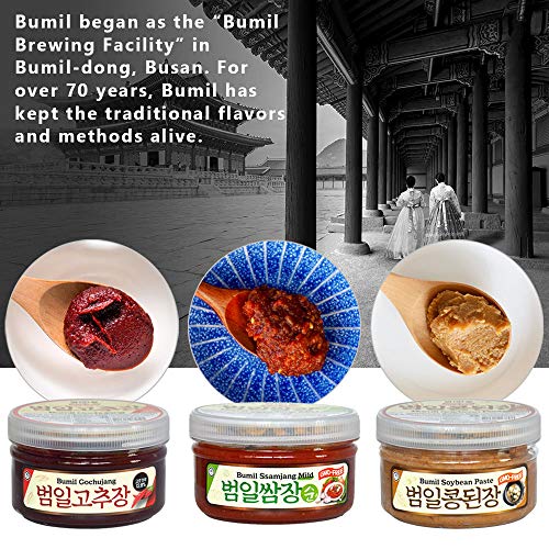 Taehwa Food Bumil Korean Sauce Set, Gochujang Ssamjang Soyben Pa
