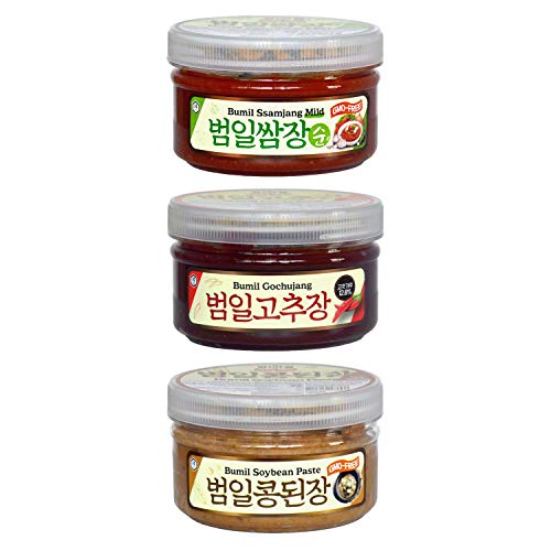 Taehwa Food Bumil Korean Sauce Set, Gochujang Ssamjang Soyben Pa