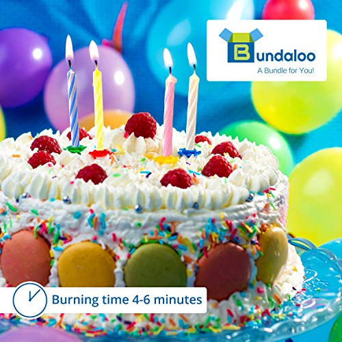 Bundaloo Birthday Candles 72 Pack - Cake Decorations - Colors: P