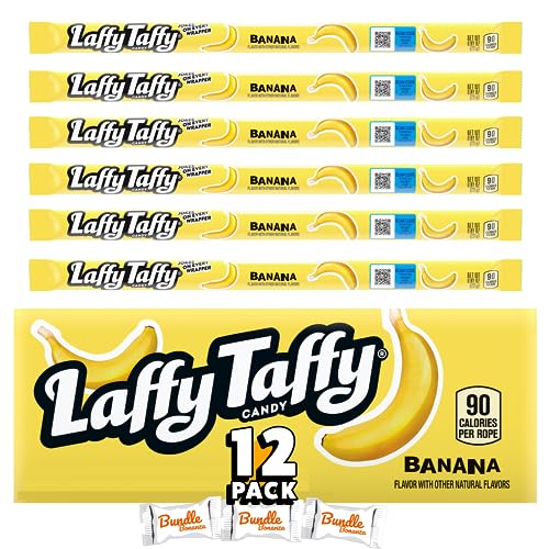 Laffy Taffy Rope, BANANA 12 Pack W/Bundle Bonanza Candy