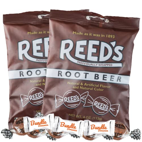 Reeds Root Beer Candy, Old Fashioned Hard Candy, 4oz 2 Pack W...