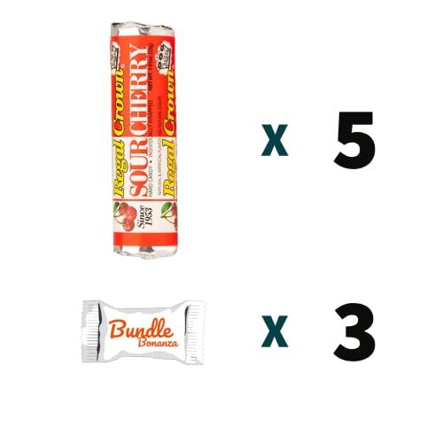 Regal Crown Sour CHERRY Candy Rolls 5 Pack W/Bundle Bonanza St...