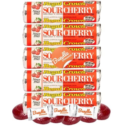 Regal Crown Sour CHERRY Candy Rolls 5 Pack W/Bundle Bonanza St...