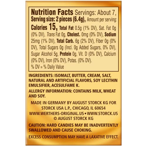 Werthers Sugar Free Mini Caramel Hard Candies, 1.48Oz 3 Pack