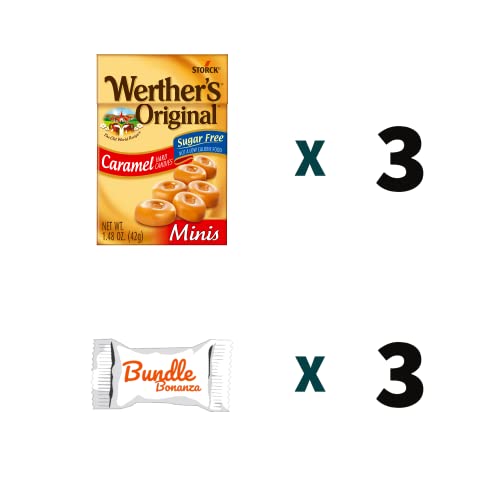 Werthers Sugar Free Mini Caramel Hard Candies, 1.48Oz 3 Pack