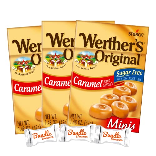 Werthers Sugar Free Mini Caramel Hard Candies, 1.48Oz 3 Pack