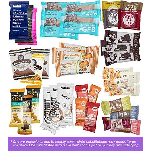 Healthy Snack Bars Sampler Box: Premium Mix Of Natural Organic N