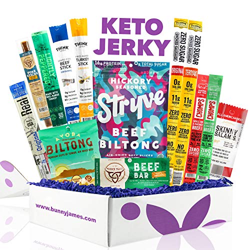 Keto Jerky Curated Sampler Box - 13 Premium Keto Beef Jerky Snac
