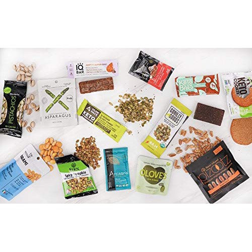 Keto Vegan Snacks Sampler Box 13 Count Low-Carb Snack Gift Box .