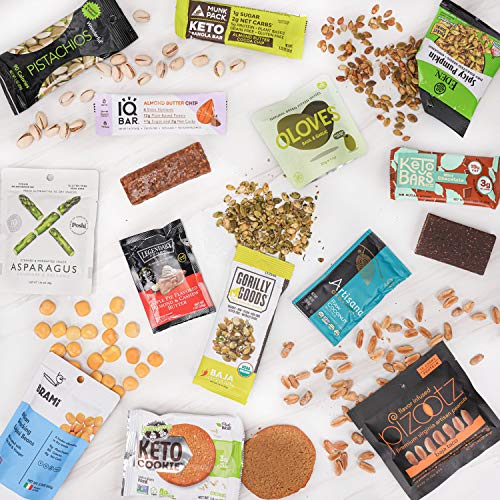 Keto Vegan Snacks Sampler Box 13 Count Low-Carb Snack Gift Box .