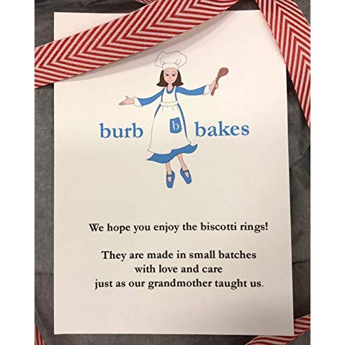 Burb Bakes Gourmet Biscotti Rings-Chocolate Hand-Dipped Plain &Amp;
