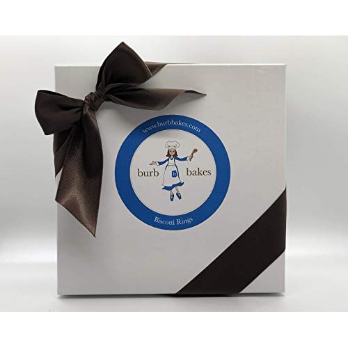 Burb Bakes Gourmet Biscotti Rings-Chocolate Hand-Dipped Plain &Amp;