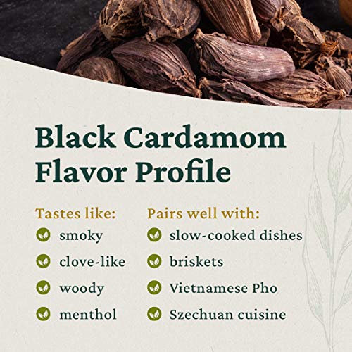 Burma Spice Black Cardamom Pods, Whole Dried Cardamom Pods, Spic