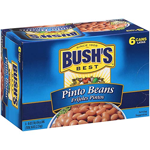 Bushs Canned Pinto Beans 16Oz. 6 Cans Family Favorite Recipes