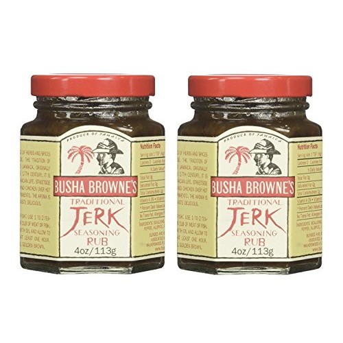 Busha Browne Jerk Seasoning Rub, 4 Oz Pack Of 2