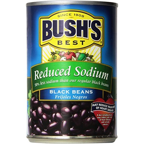 Bushs Reduced Sodium Black Beans, 15 Oz, 3 Pk
