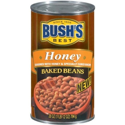 Bushs Best, Honey Baked Beans, 28Oz Can Pack Of 4