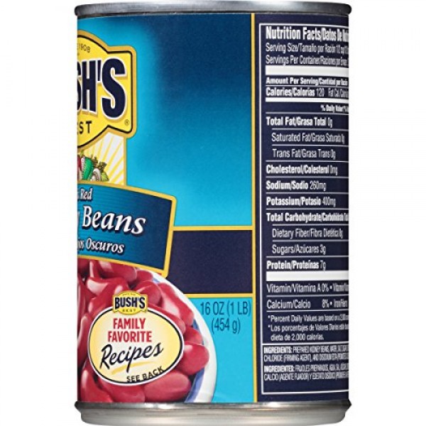 Bushs Best Canned Dark Red Kidney Beans Pack Of 12, Source Of